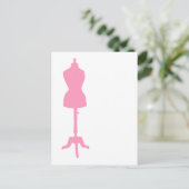Dress Form Silhouette II - Roze Briefkaart (Staand voorkant)
