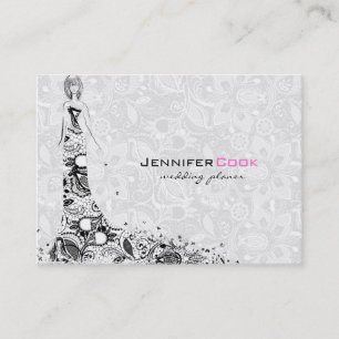 Dress voor zwart-witbruiloft en kant visitekaartje