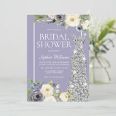 Dress-Vrijgezellenfeest van Dusty Blue Silver Diam Kaart (Staand voorkant)