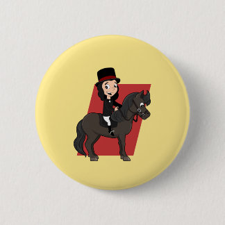 Dressage-cartoon Ronde Button 5,7 Cm