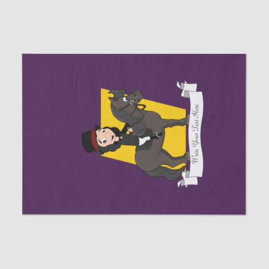 Dressage-cartoon Tissuepapier (Voorkant)