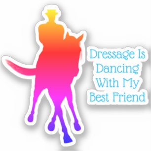 Dressage danst de beste vriendenregenboog sticker