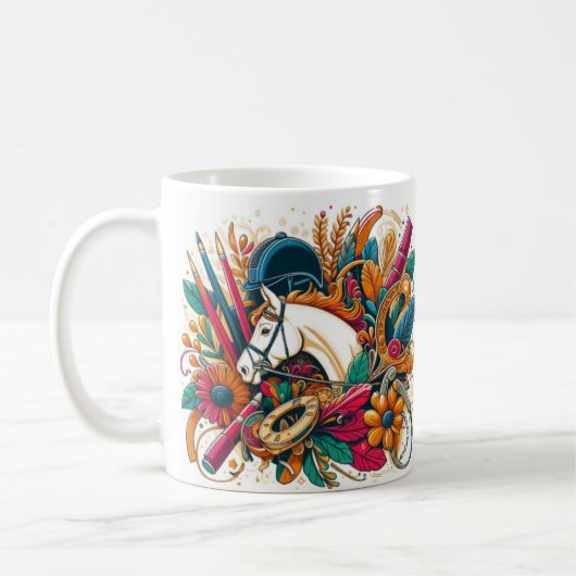 Dressage équitation cavalier Cheval Mug (Gauche)