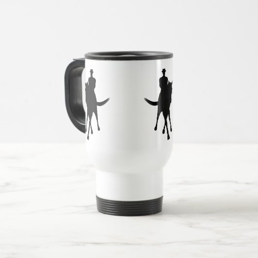 Dressage Horse and Rider Silhouette Personalized Reisbeker (Voorkant links)