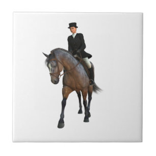 Dressage Horse and Rider Tile Tegeltje