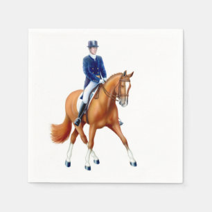 Dressage Horse Equestrian Half Pass Paper Napkins Servetten
