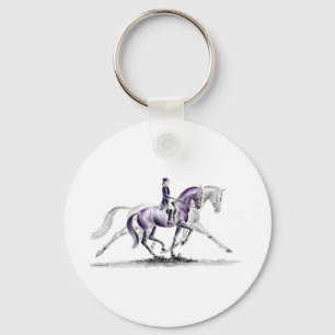Dressage Horse in Trot Piaffe Sleutelhanger