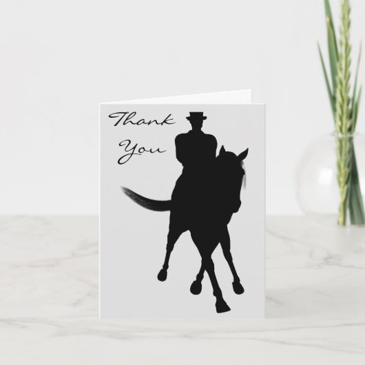 Dressage Horse Silhouette Merci Carte de note (Devant)