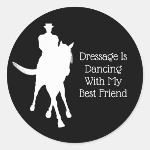 Dressage is dansend met Best Friend White Ronde Sticker