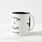 Dressage is een eenheid paarse silhouette die spec tweekleurige koffiemok (Voorkant rechts)