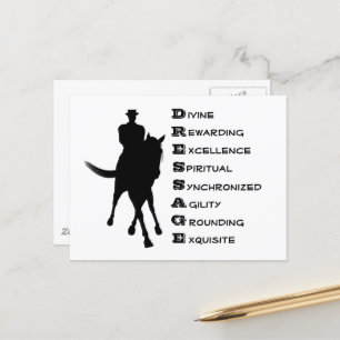 Dressage is paardenpest en Rider Silhouette Briefkaart