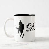 Dressage-paard en Rider-silhouette Tweekleurige Koffiemok (Links)