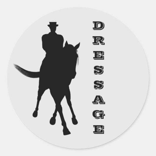 Dressage-paarden en -appelwijn ronde sticker (Voorkant)