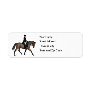 Dressage Rider op het etiket van het retouradres v