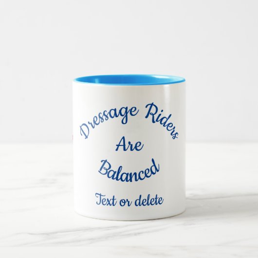 Dressage Riders zijn gebalanceerd kleurensilhouet Tweekleurige Koffiemok (Center)