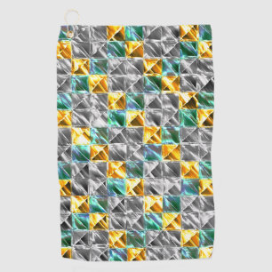 Dressiemint, gouden en zilverkleurige tegels of be golfhanddoek