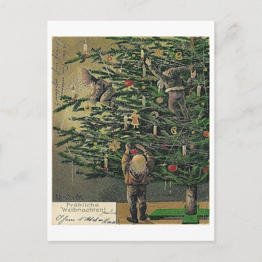  "Dressing the Christmas Tree" Mailick Feestdagenkaart (Voorkant)