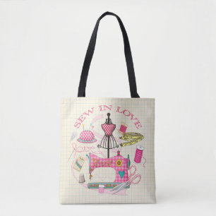 Dressmakers Zien in Liefde, naaistofzak Tote Bag
