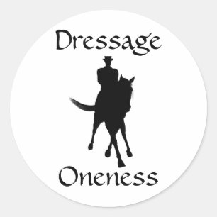 Dressuur is eenheid paard en ruiter ronde sticker