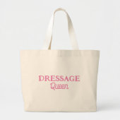 Dressuur Koningin Schattig Roze Retro Script Ruite Grote Tote Bag (Voorkant)