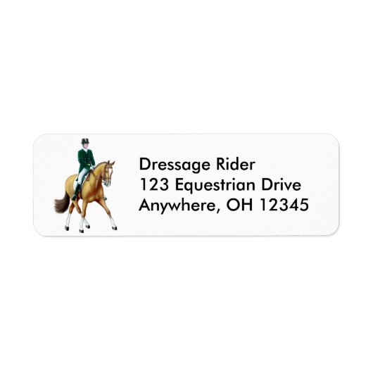 Dressuur Paard Halve Pass Label (Voorkant)