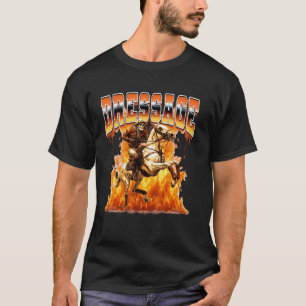 Dressuur Paardrijden Skelet 90s Bootleg Stijl T-shirt