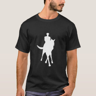 Dressuurpaard en ruiter silhouet donker t-shirt