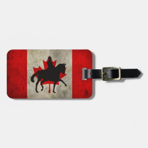Dressuurpaard met Canadese vlag Patriottisch Bagagelabel