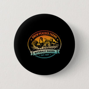 Drew Pea Farms Natuurlijk Opgegroeid Est.1989 Kip Ronde Button 5,7 Cm