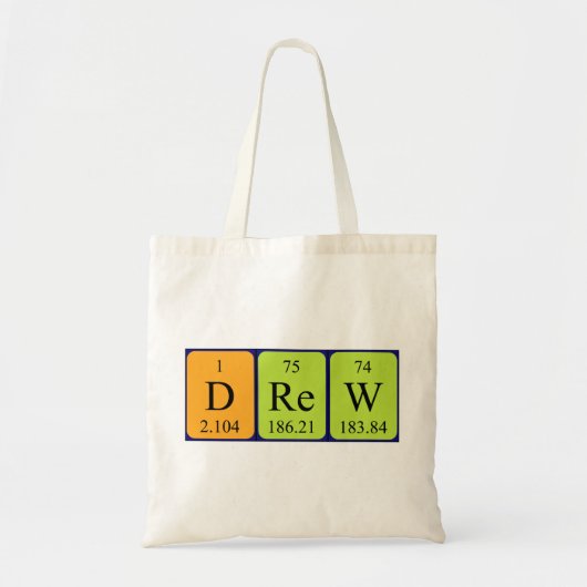 Drew periodieke lijstnaam canvas tas (Voorkant)