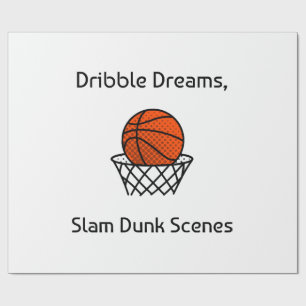 Dribbel Dromen, Slam Dunk Scènes Basketbal Cadeaupapier
