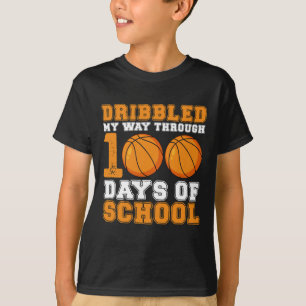 Dribbelde mijn weg door 100 dagen schoolbasketbal t-shirt
