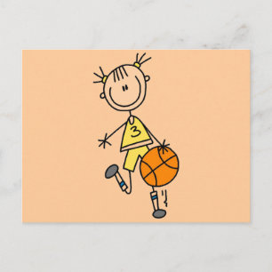 Dribbling Girl Basketball Tshirts en Gifts Briefkaart