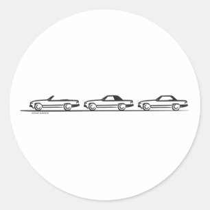 Drie 107 SLs Ronde Sticker