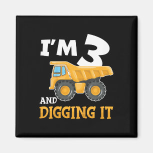 Drie 3jaar 3e verjaardag bouw jongen 3 jaar ol magneet