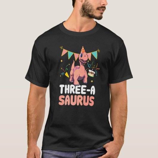 Drie A Saurus Dinosaur Cute Kiddo Apatosaurus T-shirt (Voorkant)