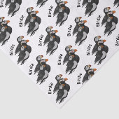 Drie aangenaam bevriende Puffins-zwemmers-Cartoon Tissuepapier (Detail)