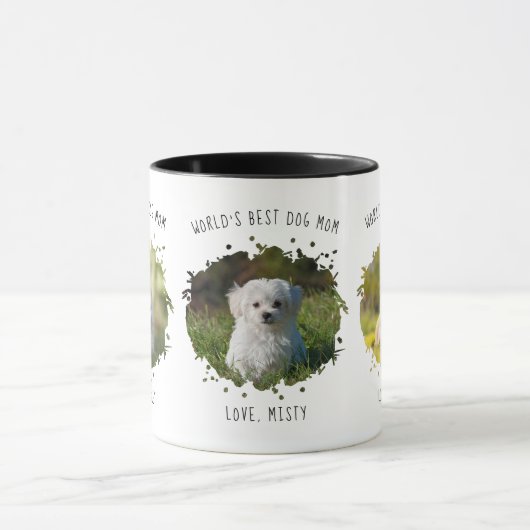 Drie Aangepaste foto's 's werelds beste hond-moede Mok (Midden)