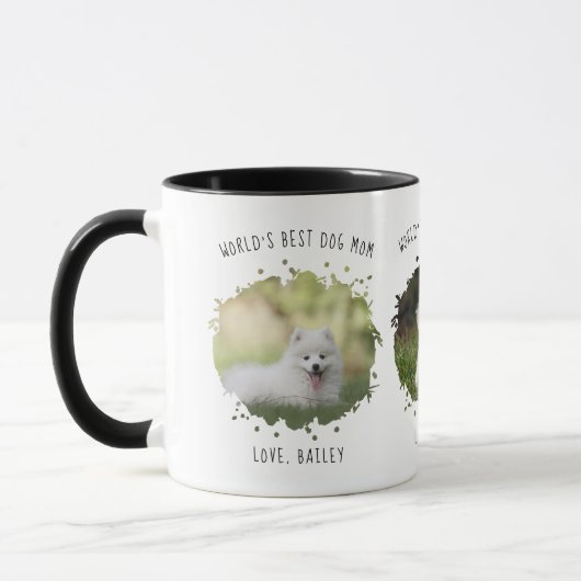 Drie Aangepaste foto's 's werelds beste hond-moede Mok (Links)