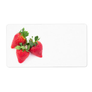 Drie aardbeien etiket