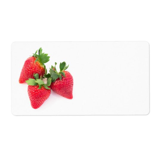 Drie aardbeien etiket (Voorkant)