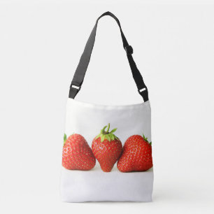 Drie aardbeien op witte cbbcnm crossbody tas