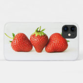Drie aardbeien op witte iphcnm Case-Mate iPhone case (Achterkant (horizontaal))