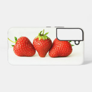 Drie aardbeien op witte SGCNA Samsung Galaxy Hoesje
