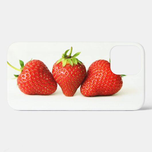 Drie aardbeien op witte wifa Case-Mate iPhone case (Achterkant (horizontaal))