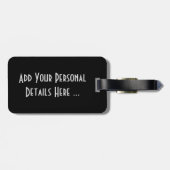 Drie aardbeien op zwarte cd ltcna bagagelabel (Achterkant horizontaal)