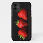 Drie aardbeien op zwarte iphcnm Case-Mate iPhone case (Achterkant)