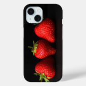 Drie aardbeien op zwarte iphcnm Case-Mate iPhone case (Achterkant)