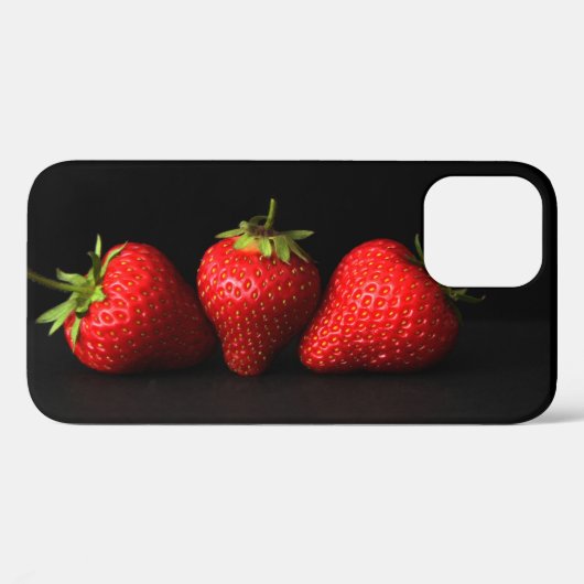 Drie aardbeien op zwarte iphcnm Case-Mate iPhone case (Achterkant (horizontaal))