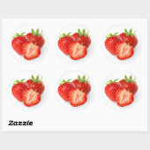 Drie aardbeien ronde sticker (Vel)